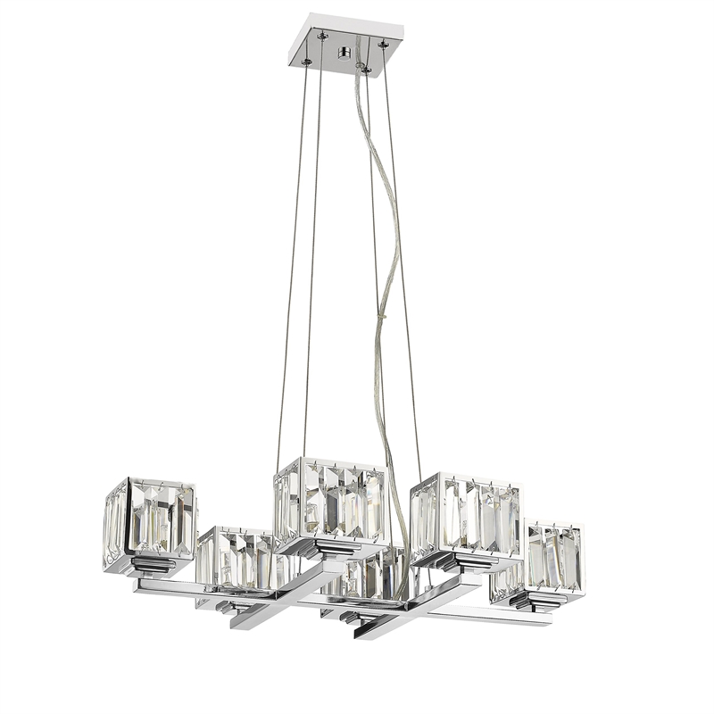 CHLOE Trilluminate Contemporary 6 Light Chrome Finish Chandelier 23