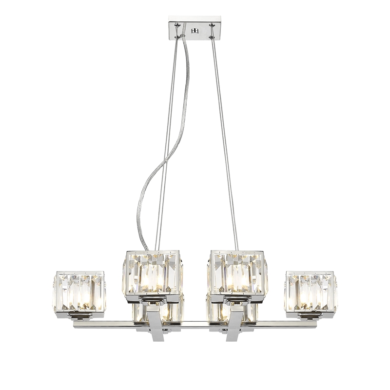 CHLOE Trilluminate Contemporary 6 Light Chrome Finish Chandelier 23