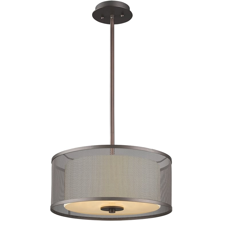 CHLOE Audrey Transitional 3 Light Rubbed Bronze Ceiling Pendant 15