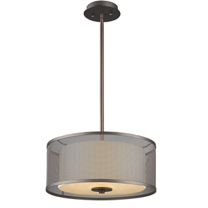 CHLOE Audrey Transitional 3 Light Rubbed Bronze Ceiling Pendant 15&quot Wide