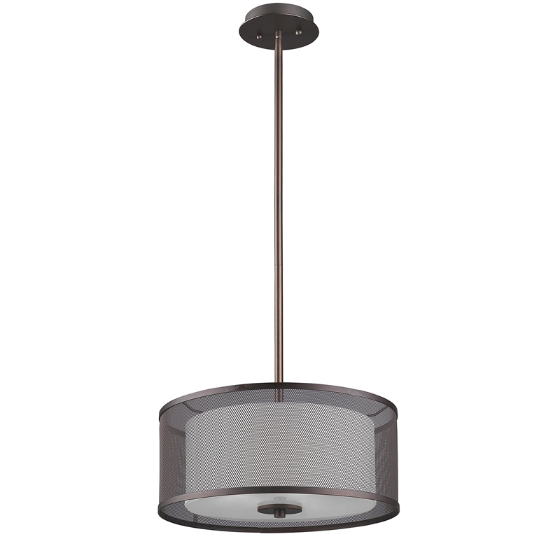 CHLOE Audrey Transitional 3 Light Rubbed Bronze Ceiling Pendant 15
