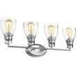 CHLOE Lily 4 Light Brushed Nickel Bath Vanity Light Clear Glass 31