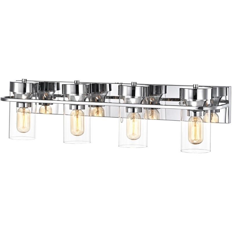 CHLOE Raelyn Contemporary 4 Light Chrome Bath Vanity Fixture 30