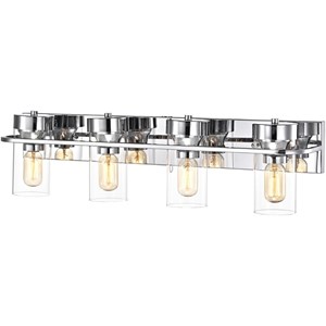 CHLOE Raelyn Contemporary 4 Light Chrome Bath Vanity Fixture 30&quot Width