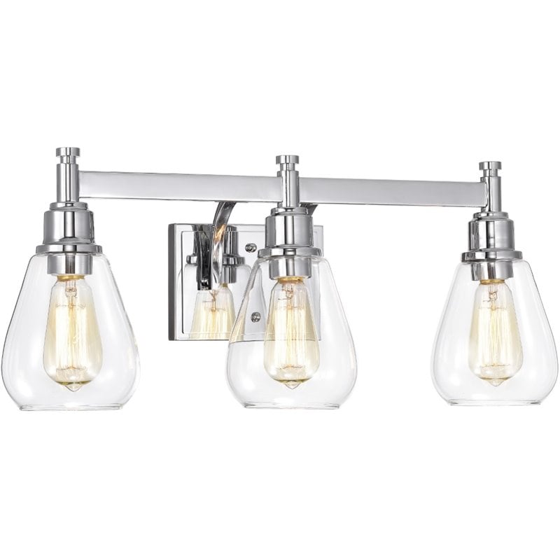 CHLOE Hudson Transitional 3 Light Chrome Bath Vanity Fixture 23