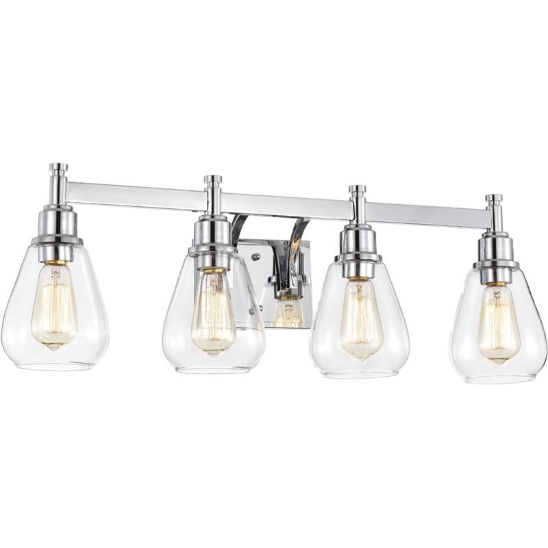 CHLOE Hudson Transitional 4 Light Chrome Bath Vanity Fixture 29