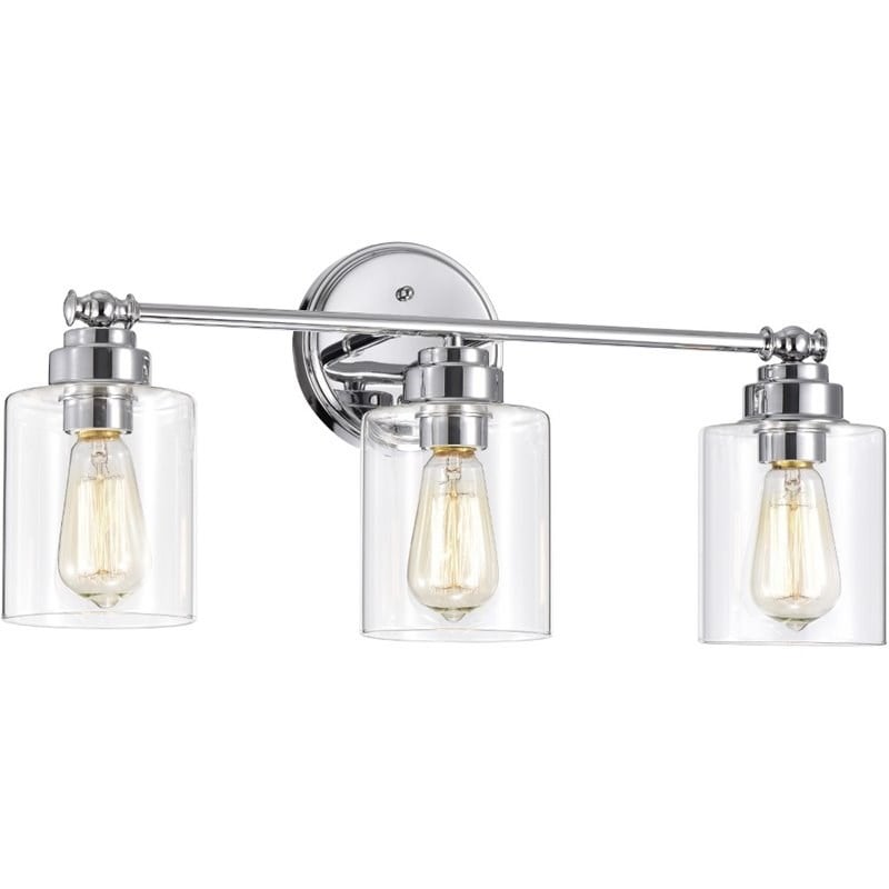 CHLOE Karson Transitional 3 Light Chrome Bath Vanity Fixture 23