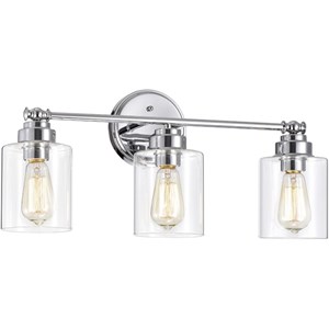 CHLOE Karson Transitional 3 Light Chrome Bath Vanity Fixture 23&quot Wide