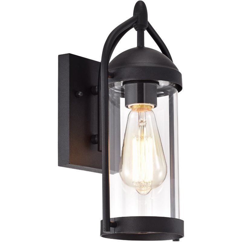 CHLOE Hollis Transitional 1 Light Textured Black Outdoor Wall Sconce 13
