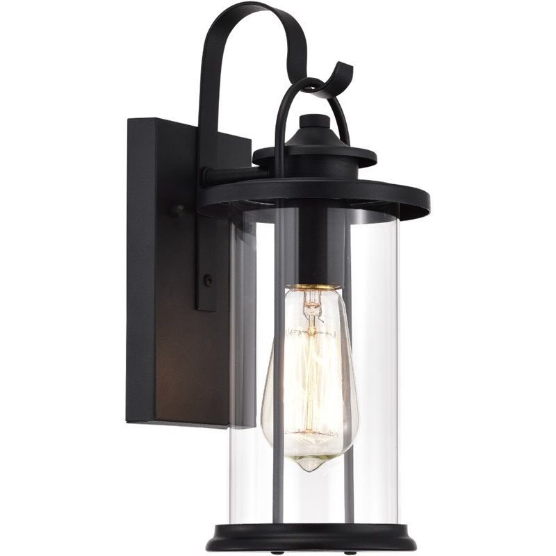 CHLOE Ainsley Transitional 1 Light Textured Black Outdoor Wall Sconce 13