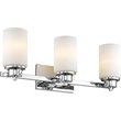 CHLOE Scarlett 3 Light Chrome Bath Vanity Light Etched White Glass 22