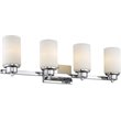 CHLOE Scarlett 4 Light Chrome Bath Vanity Light Etched White Glass 29