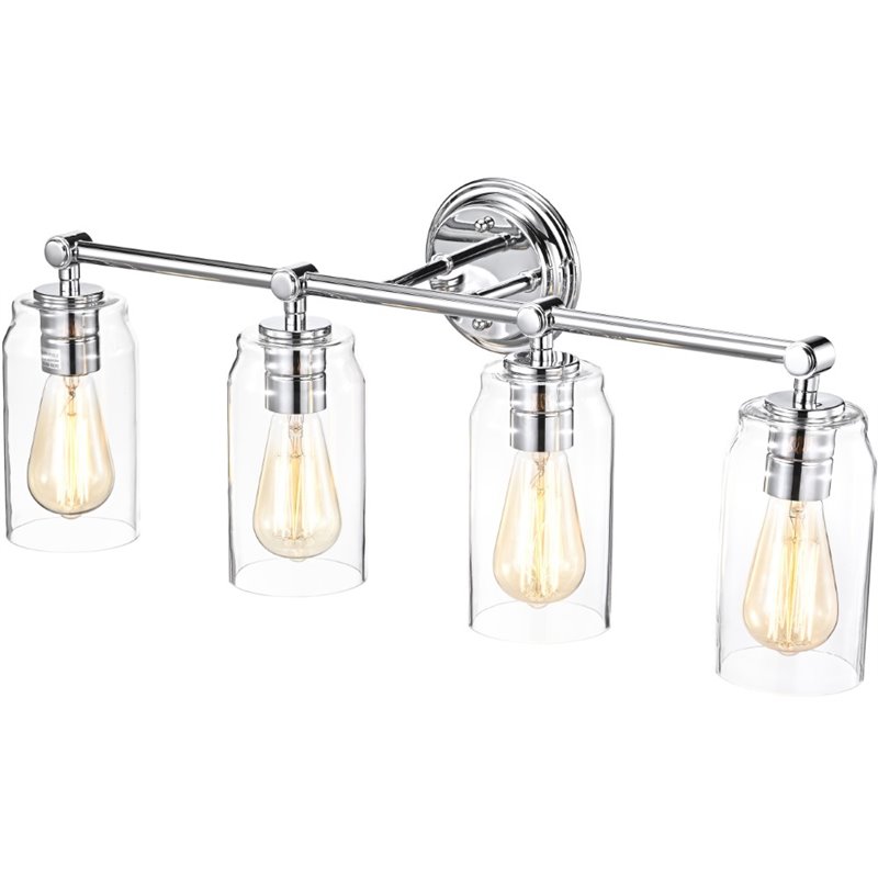 CHLOE Joyce Contemporary 4 Light Chrome Bath Vanity Fixture 28