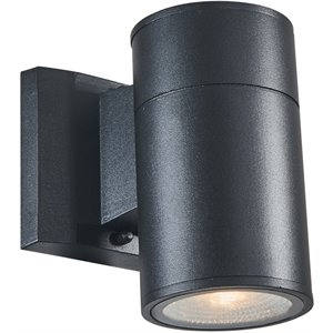 CHLOE Simon Transitional LED Textured Black Outdoor/Indoor Wall Sconce 6&quot Height