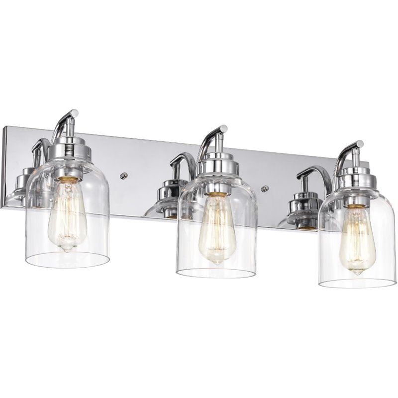 CHLOE Thierry Transitional 3 Light Chrome Bath Vanity Fixture 24