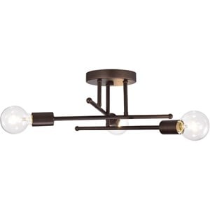 CHLOE Ironclad Industrial 3 Light Bronze Semi-Flush Ceiling Fixture 21&quot