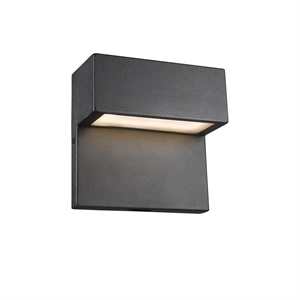 CHLOE Campbell Contemporary LED Light Textured Black Outdoor Wall Sconce 6&quot Tall