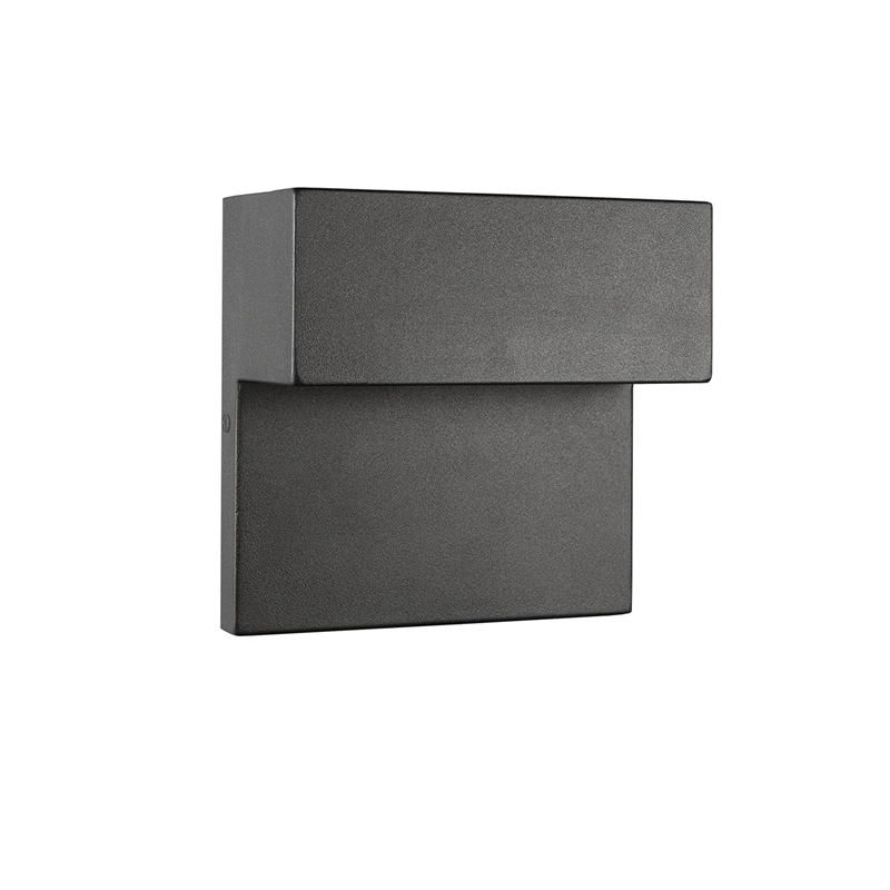CHLOE Campbell Contemporary LED Light Textured Black Outdoor Wall Sconce 6