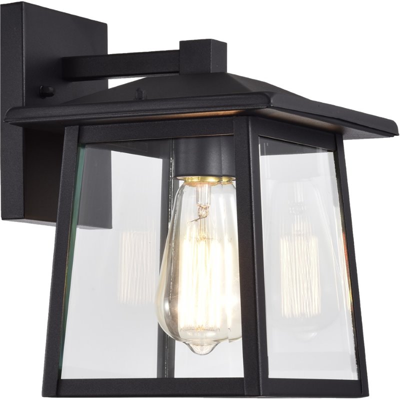 CHLOE Orly Transitional 1 Light Textured Black Outdoor Wall Sconce 11