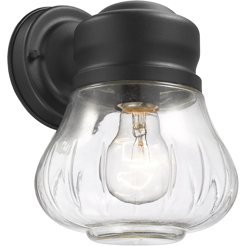 CHLOE Levi Transitional 1 Light Textured Black Outdoor Wall Sconce 9
