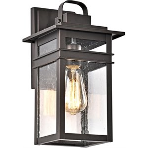 CHLOE Brian Transitional 1 Light Rubbed Bronze Outdoor Wall Sconce 13&quot Height