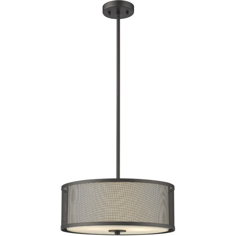 CHLOE Juliana Transitional 3 Light Rubbed Bronze Ceiling Pendant 16