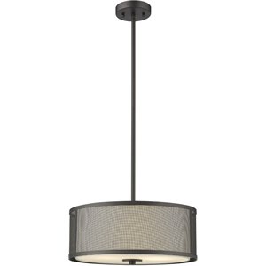 CHLOE Juliana Transitional 3 Light Rubbed Bronze Ceiling Pendant 16&quot Wide