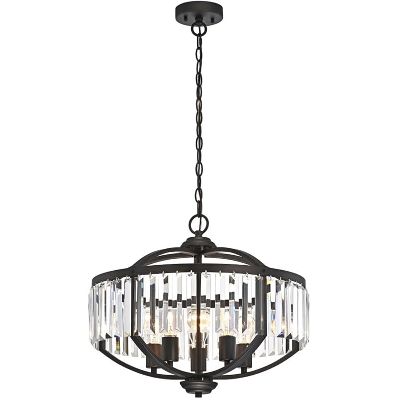 CHLOE Kenna Transitional 5 Light Rubbed Bronze Ceiling Pendant Fixture 20