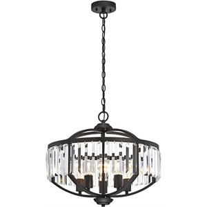 CHLOE Kenna Transitional 5 Light Rubbed Bronze Ceiling Pendant Fixture 20&quot Width