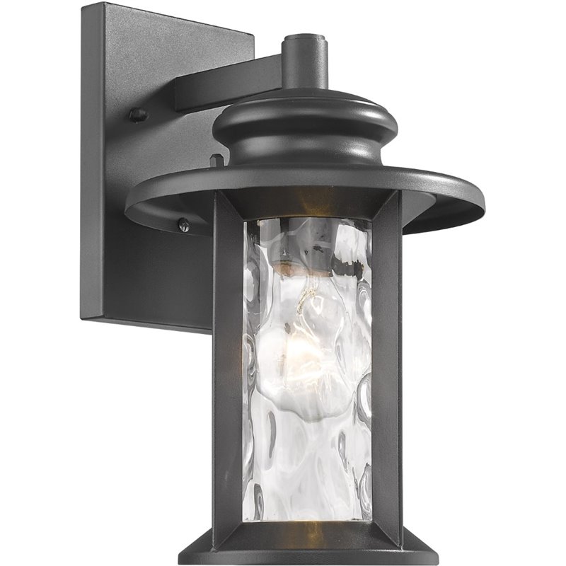 CHLOE Owen Transitional 1 Light Textured Black Outdoor Wall Sconce 12
