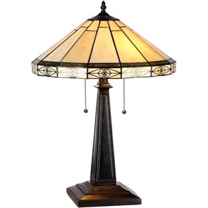 chloe belle tiffany-style 2 light mission table lamp 16