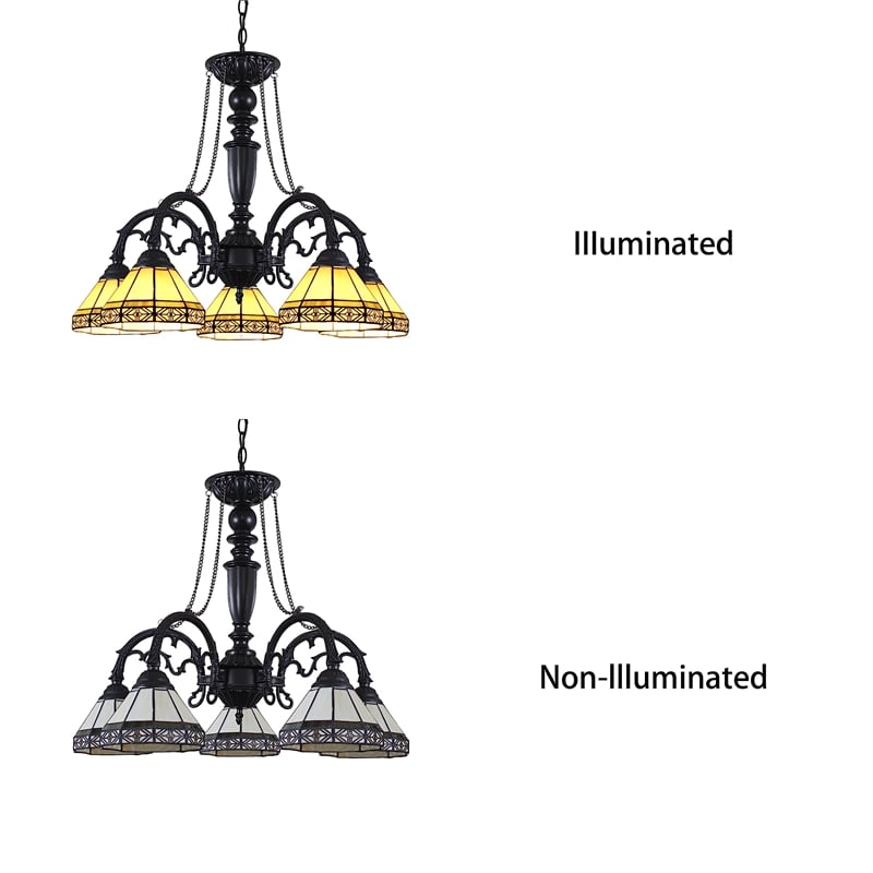CHLOE Belle 5 Light Mission Large Chandelier 27