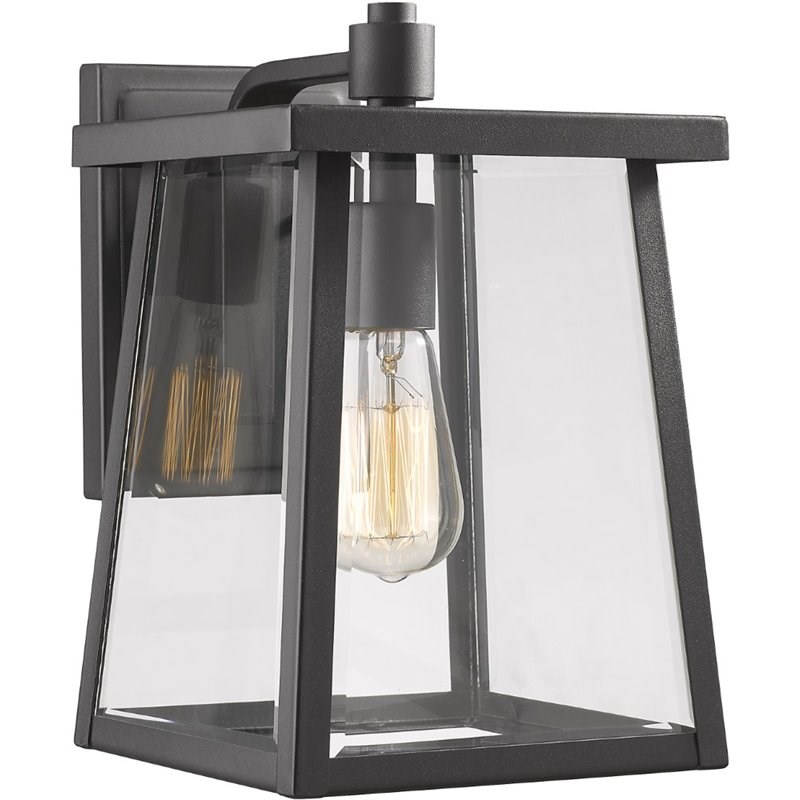 CHLOE Gabriel Transitional 1 Light Textured Black Outdoor Wall Sconce 12
