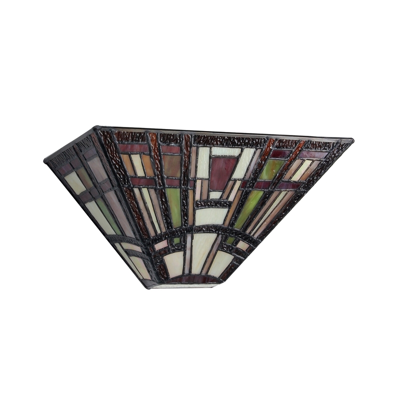 CHLOE Hopkins Tiffany-style Mission 1 Light Wall Sconce 12