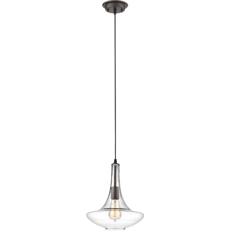 CHLOE Leah Transitional 1 Light Rubbed Bronze Ceiling Mini Pendant 10