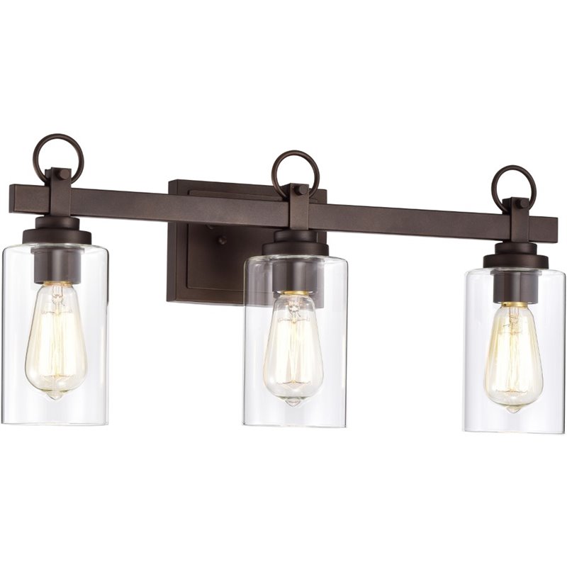 CHLOE Exton Transitional 3 Light Oil Rubbed Bronze Bath Vanity Fixture 23