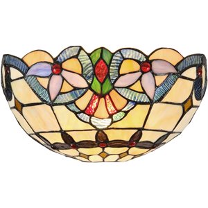 CHLOE Cooper Tiffany-style 1 Light Victorian Wall Sconce 12&quot Wide
