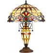 CHLOE Cooper Tiffany-style 3 Light Victorian Double Lit Table Lamp 16