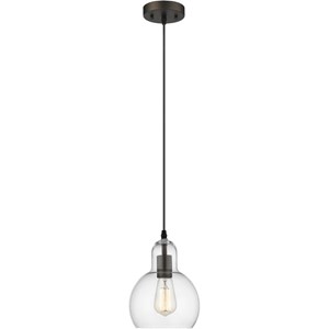 CHLOE Leilani Transitional 1 Light Rubbed Bronze Mini Ceiling Pendant 7.5&quot Wide