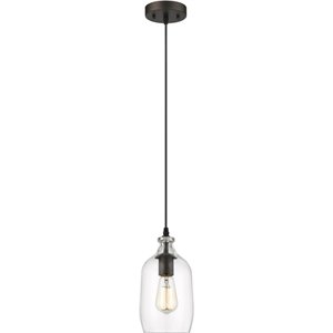CHLOE Athena Transitional 1 Light Rubbed Bronze Mini Ceiling Pendant 5.5&quot Wide