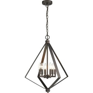 CHLOE Hudson Transitional 6 Light Rubbed Bronze Ceiling Pendant 20&quot Wide