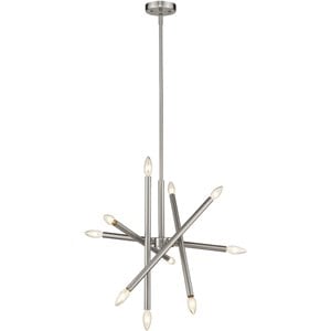 CHLOE Adalynn Transitional 10 Light Brushed Nickel Ceiling Pendant 19&quot Wide