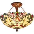 CHLOE Cooper Tiffany 2 Light Victorian Semi-flush Ceiling Fixture 16