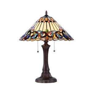 CHLOE Ambrose Tiffany-style 2 Light Victorian Table Lamp 16&quot Shade