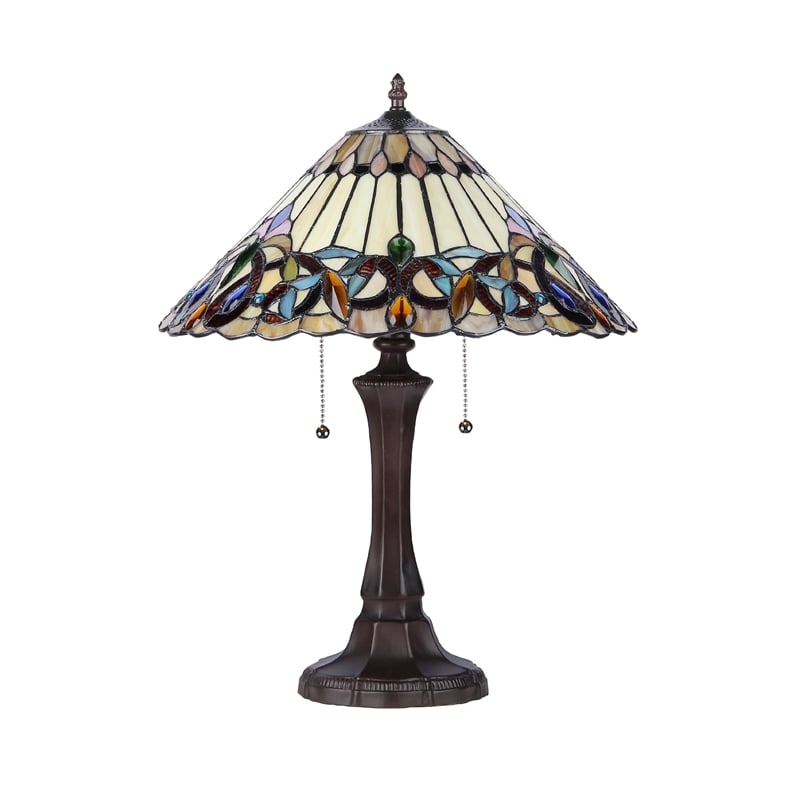 CHLOE Ambrose Tiffany-style 2 Light Victorian Table Lamp 16
