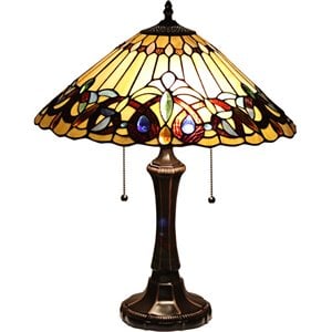 chloe ambrose tiffany-style 2 light victorian table lamp 16