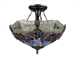 CHLOE Dragan Tiffany 2 Light Dragonfly Semi-flush Ceiling Fixture 16