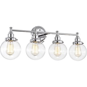 CHLOE Milo Transitional 4 Light Chrome Bath Vanity Fixture 30&quot Wide