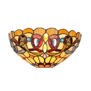 CHLOE Serenity Tiffany-style 1 Light Victorian Wall Sconce 12&quot Wide