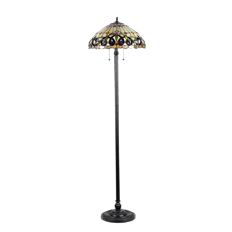 CHLOE Serenity Tiffany-style 2 Light Victorian Floor Lamp 18